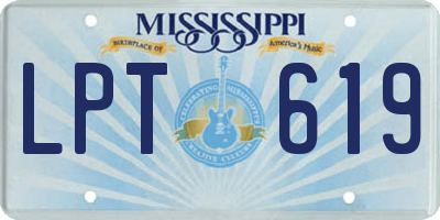 MS license plate LPT619