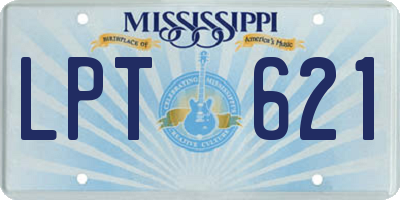 MS license plate LPT621