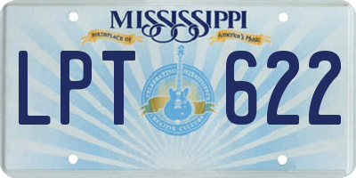 MS license plate LPT622