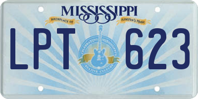 MS license plate LPT623
