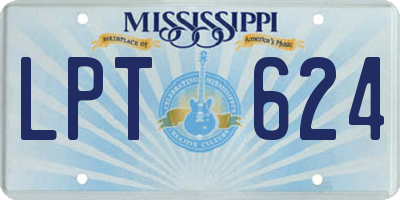 MS license plate LPT624