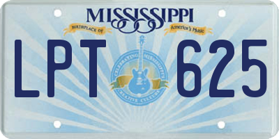 MS license plate LPT625