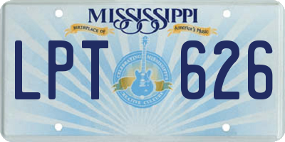 MS license plate LPT626