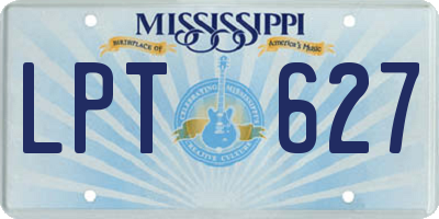 MS license plate LPT627