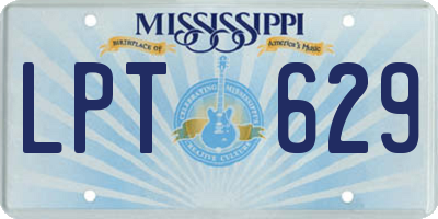 MS license plate LPT629