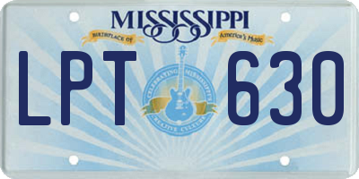 MS license plate LPT630