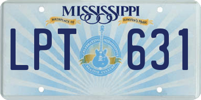 MS license plate LPT631