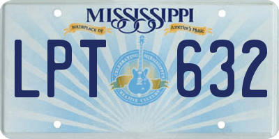 MS license plate LPT632