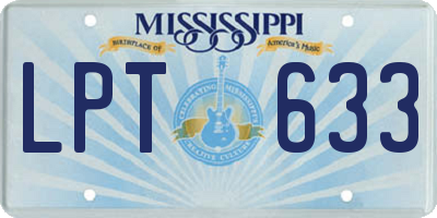 MS license plate LPT633