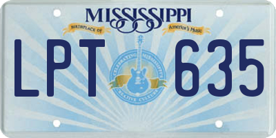 MS license plate LPT635