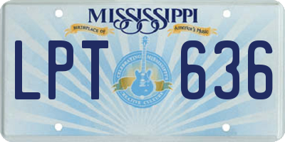 MS license plate LPT636