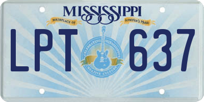 MS license plate LPT637