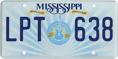 MS license plate LPT638