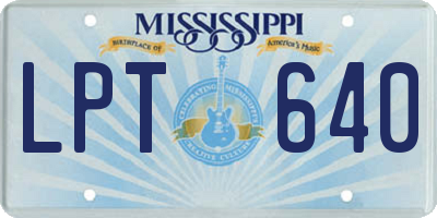 MS license plate LPT640
