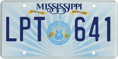 MS license plate LPT641