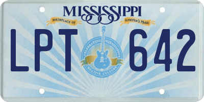 MS license plate LPT642