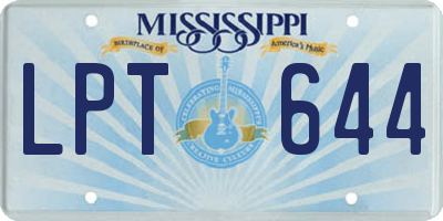 MS license plate LPT644