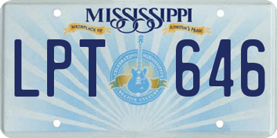 MS license plate LPT646