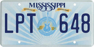 MS license plate LPT648