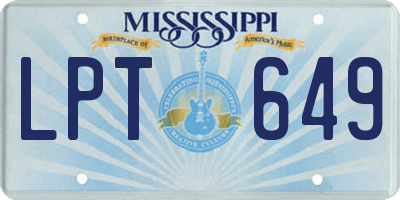 MS license plate LPT649