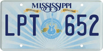 MS license plate LPT652
