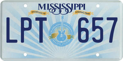 MS license plate LPT657
