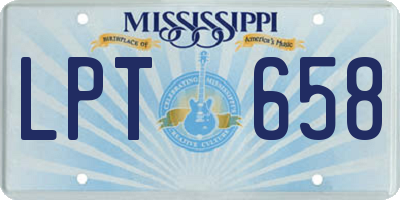 MS license plate LPT658