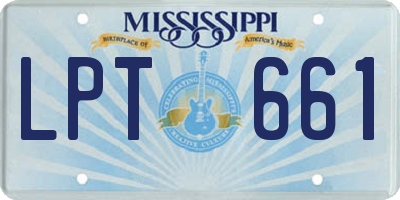 MS license plate LPT661