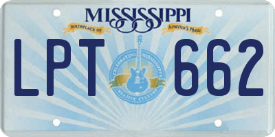 MS license plate LPT662