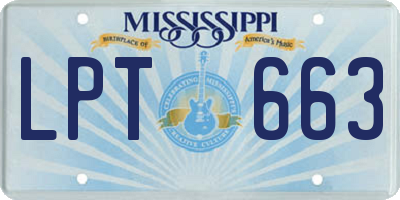 MS license plate LPT663