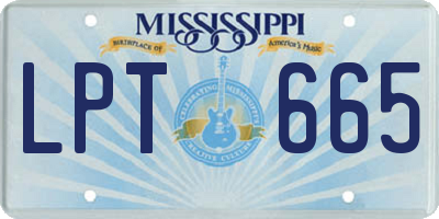 MS license plate LPT665