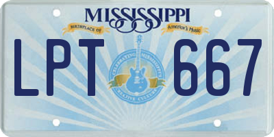 MS license plate LPT667