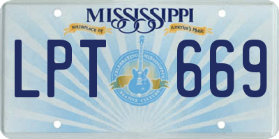 MS license plate LPT669