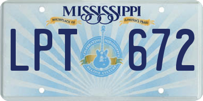 MS license plate LPT672
