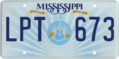 MS license plate LPT673