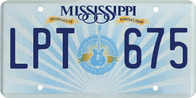 MS license plate LPT675