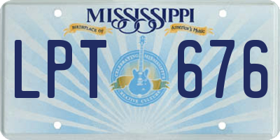 MS license plate LPT676