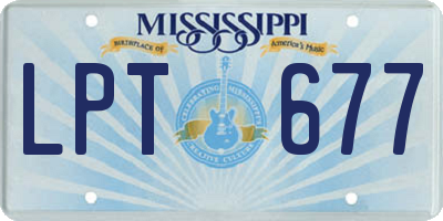 MS license plate LPT677