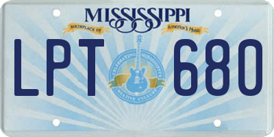 MS license plate LPT680