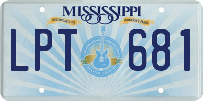 MS license plate LPT681