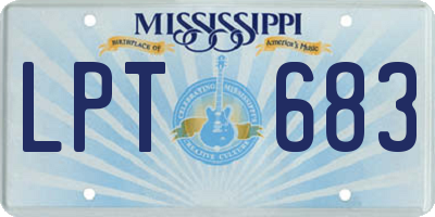 MS license plate LPT683