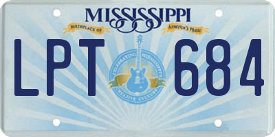MS license plate LPT684