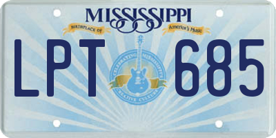 MS license plate LPT685