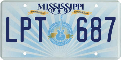 MS license plate LPT687