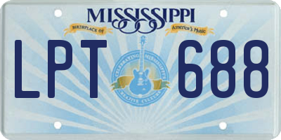 MS license plate LPT688