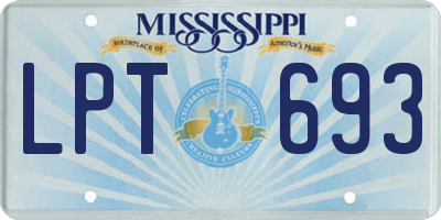 MS license plate LPT693