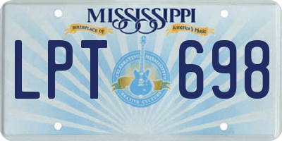 MS license plate LPT698