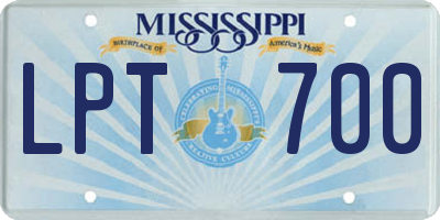 MS license plate LPT700