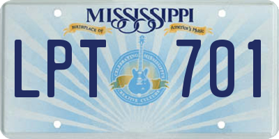 MS license plate LPT701