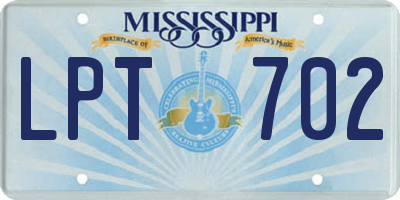 MS license plate LPT702